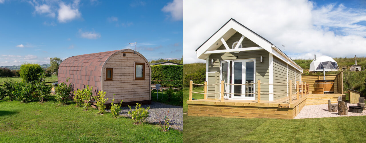 Glamping pods and cabins