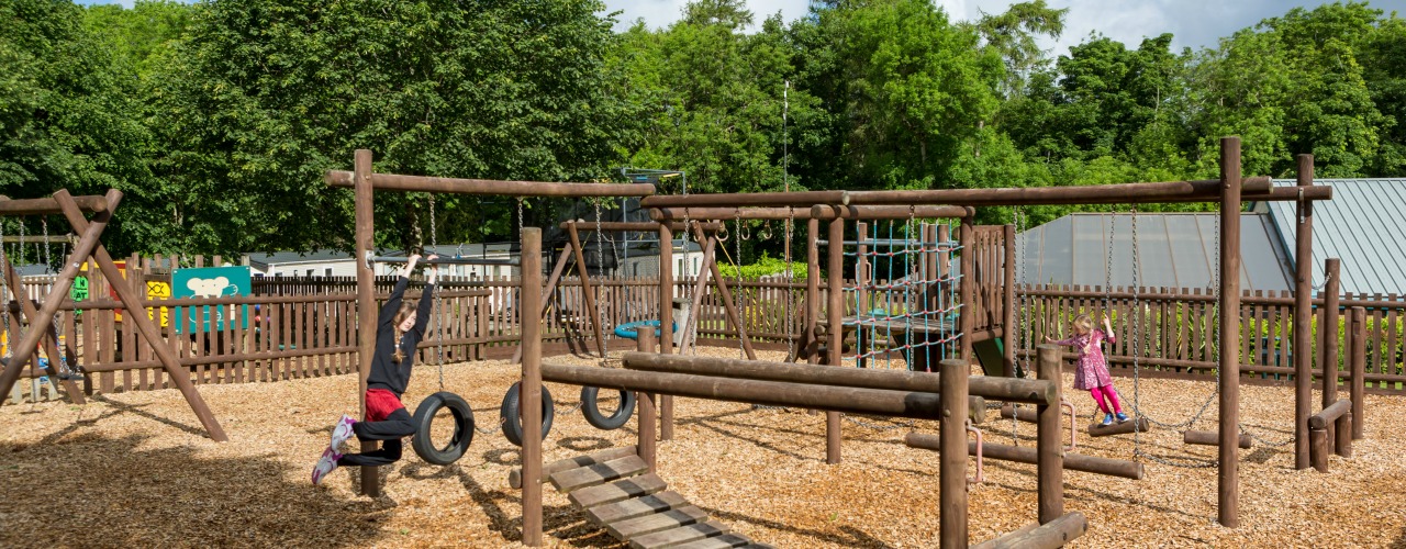 Outdoor children's playground at Snowdonia Holiday Park