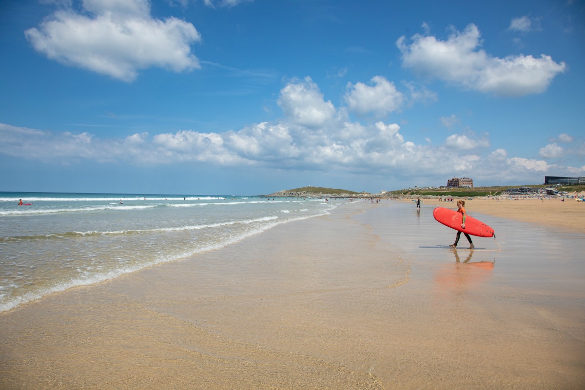 A surfer in Cornwall