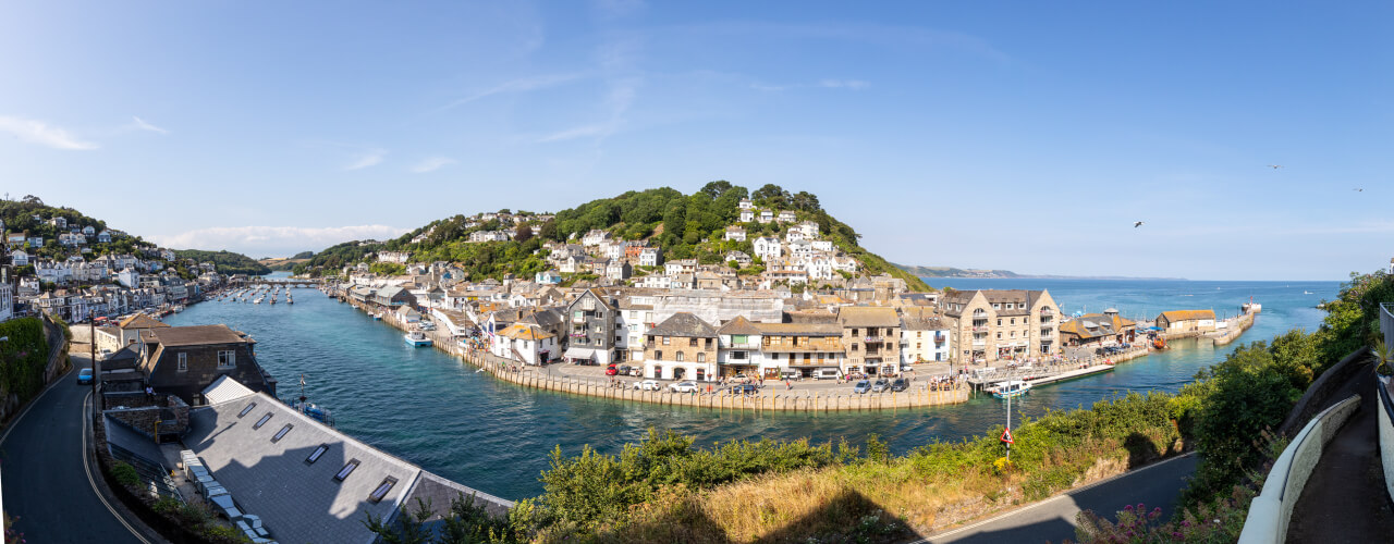Panoramic view of Looe in Cornwall