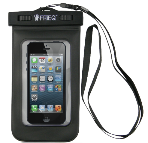 Phone in a waterproof case