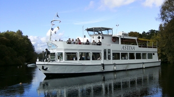 tour boat cruising on the water