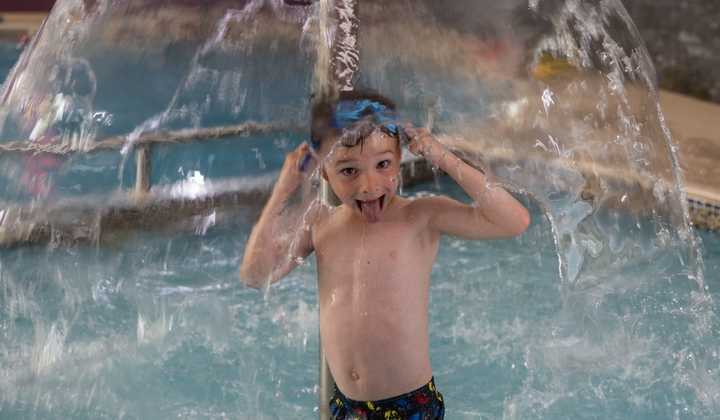 Boy in swimming pool