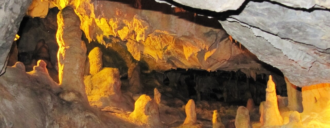 The inside of a cave