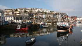 Boats on the Lake at Charlestown Harbour In Cornwall