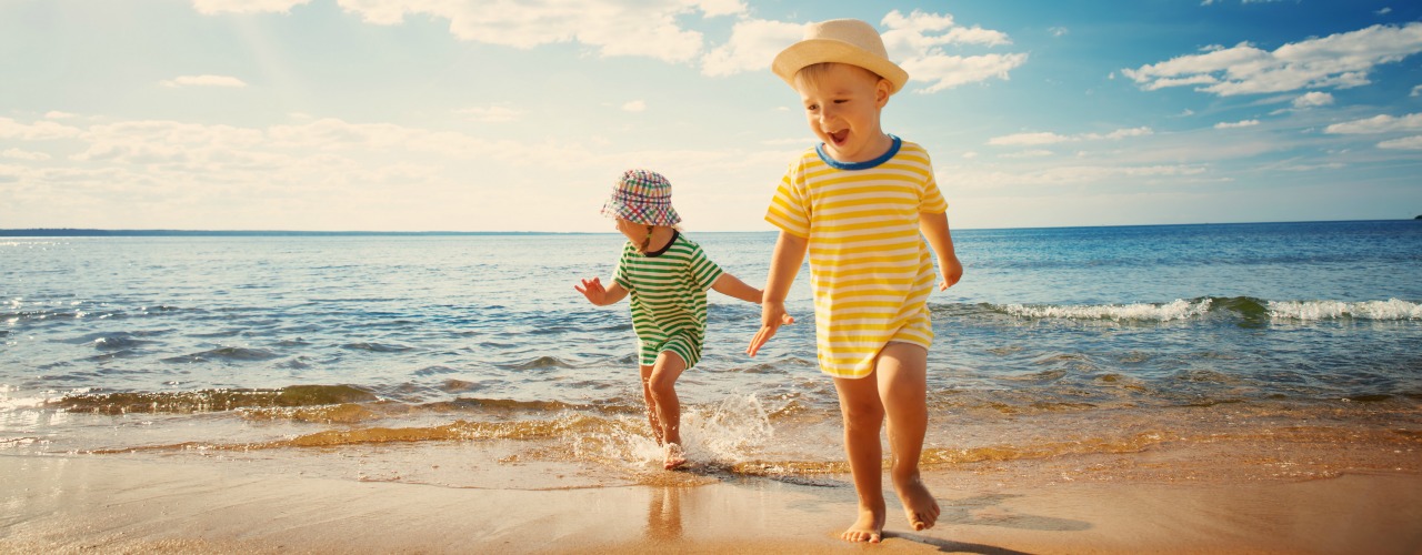 Toddlers on the beach