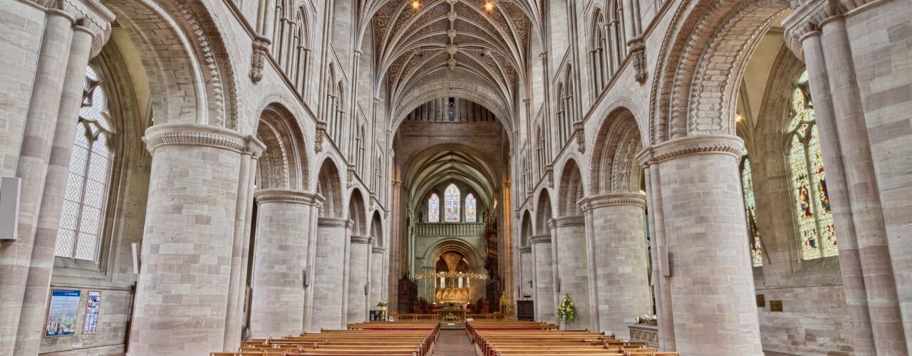 The interior of Hereford Cathedral