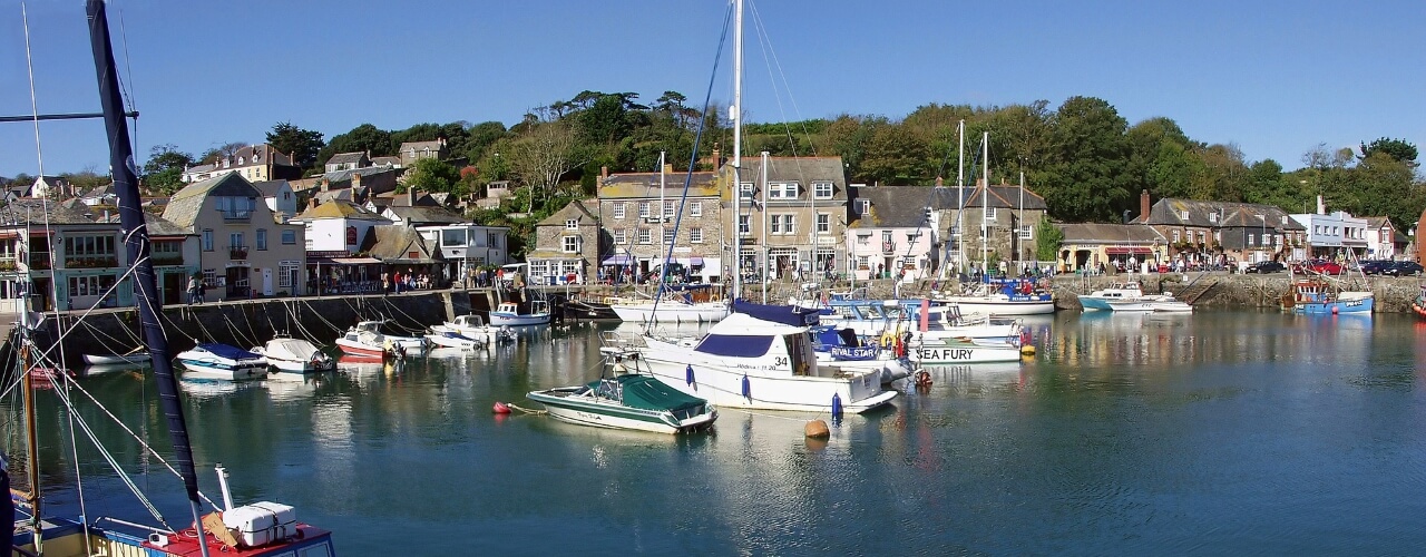Boats in a harbour in Cornwall