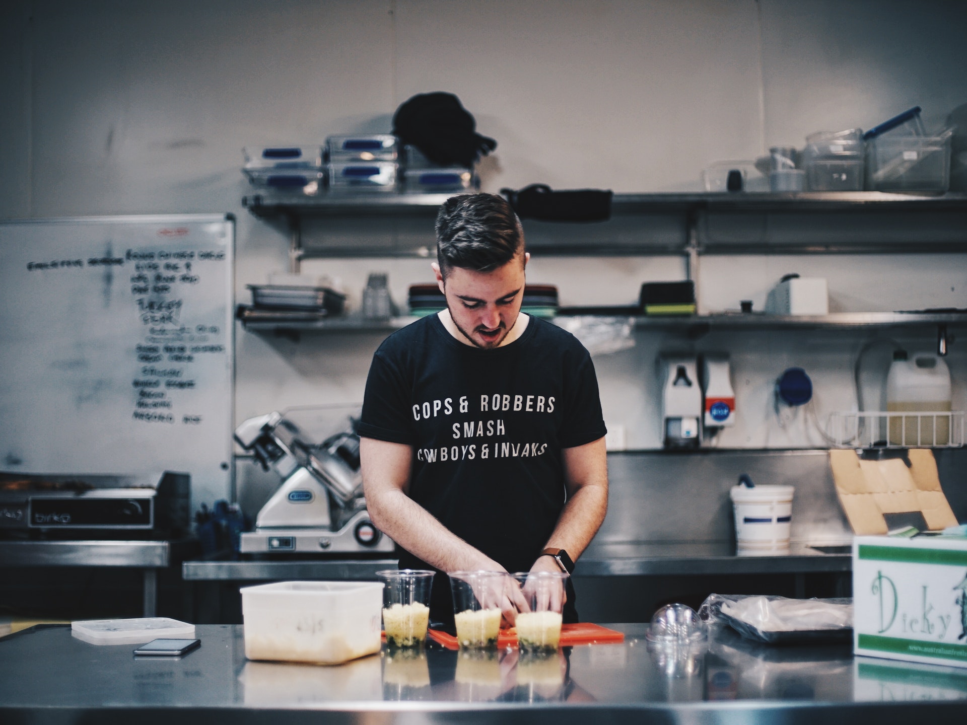 A chef working in an artisanal café