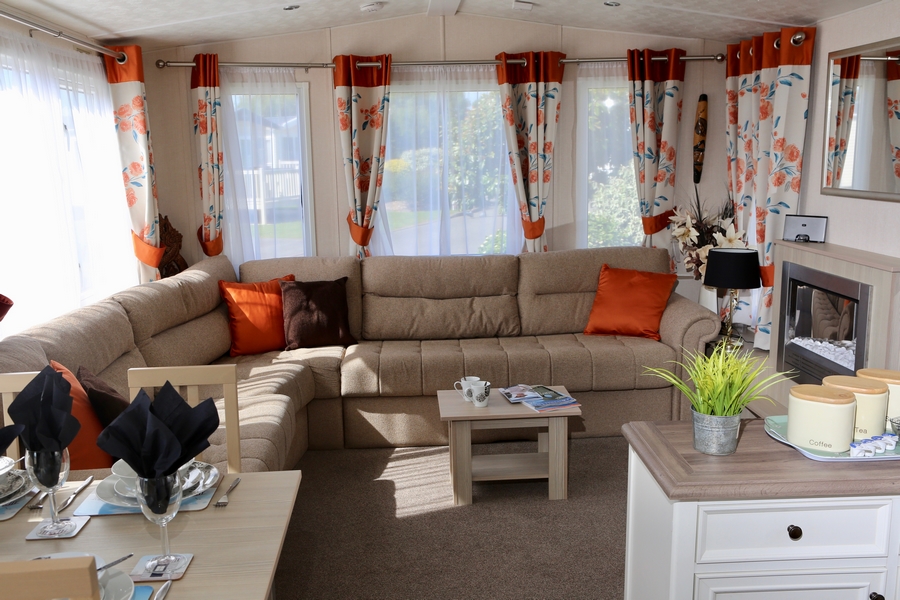 Newer Model Platinum 3 Bed Caravan with Deck, Par Sands Holiday Park, nr St Austell