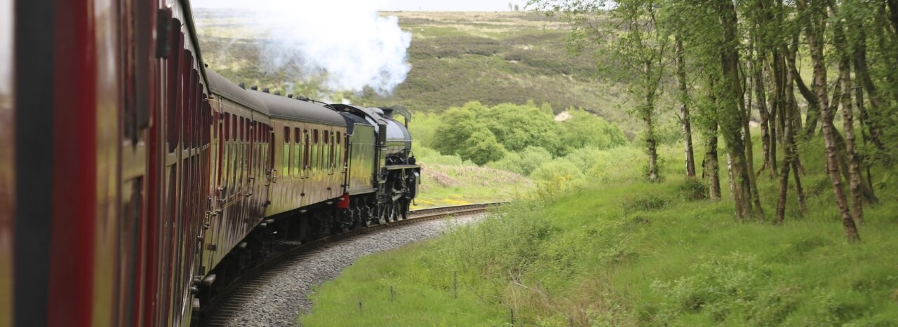 A steam train on the North Yorkshire Moors Railway