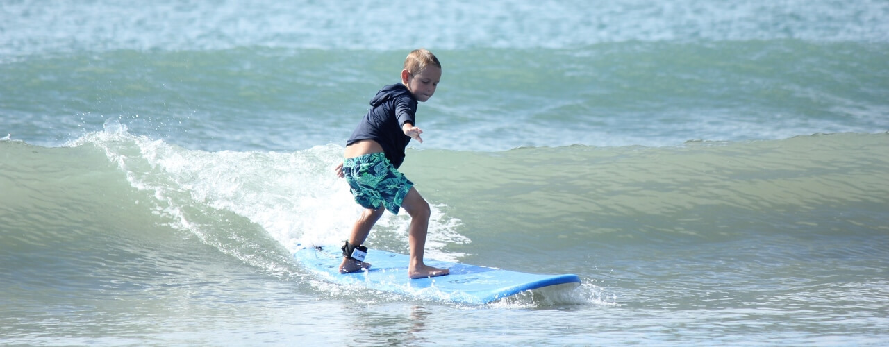 A child surfing