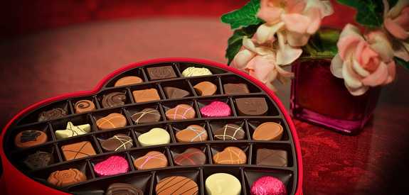 valentines day chocolates and flowers