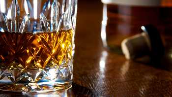 whisky glass on a bar